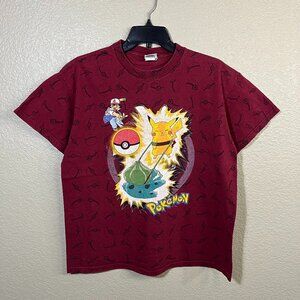 Vintage Pokemon Ash and Pikachu All Over Print T-shirt